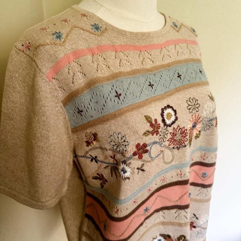 Alfred Dunner Tan Knit Top
